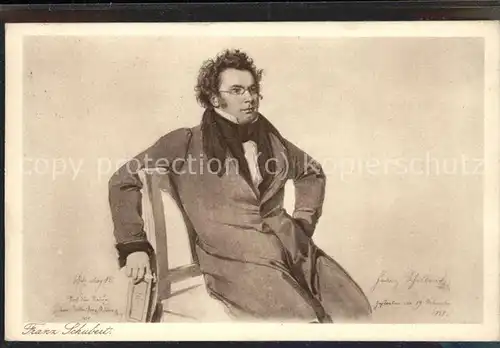Schubert Franz Aquarell von Wilhelm August Rieder  / Persoenlichkeiten /