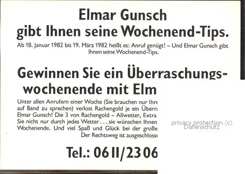 Persoenlichkeiten Elmar Gunsch Telefon  / Persoenlichkeiten /