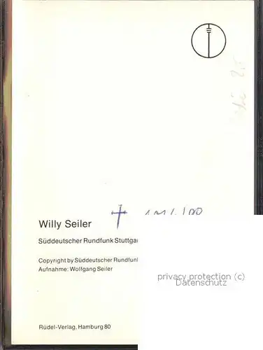 Persoenlichkeiten Willy Seiler Sueddeutscher Rundfunk Stuttgart / Persoenlichkeiten /