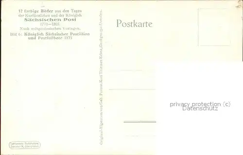 Kuenstlerkarte Gustav Mueller Denkmal Saechsischer Postillion Postfussbote 1833 / Kuenstlerkarte /