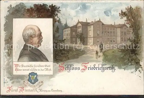 Schloesser Schloss Friedrichsruh Wappen Fuerst Bismarck Herzog Lauenburg / Gebaeude /