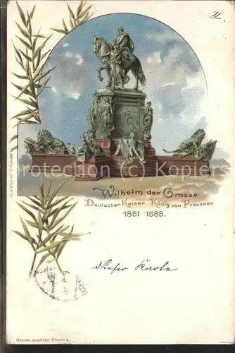Adel Preussen Denkmal Deutscher Kaiser Koenig v. Preussen / Koenigshaeuser /
