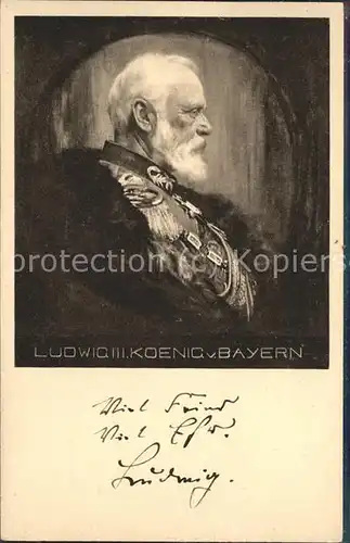 Ludwig III Koenig von Bayern Kuenstlerkarte / Persoenlichkeiten /