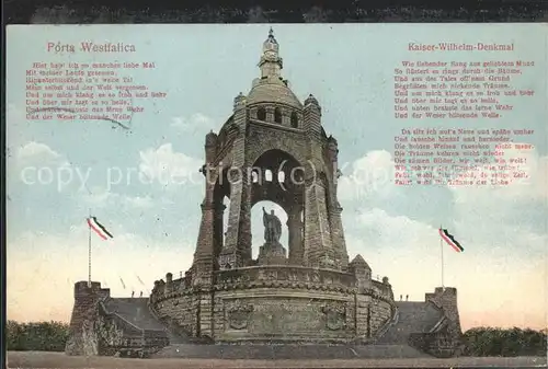 Wilhelm II Kaiser-Wilhelm-Denkmal Spruch Porta Westfalica / Persoenlichkeiten /