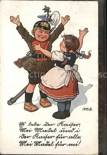 P.O.E. Freude Soldat Gedicht Feldpostkarte / Kuenstlerkarte /