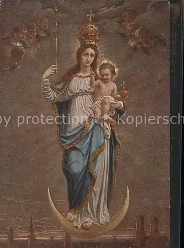 Religion Heilige Maria Jesus Krone Mond Engel / Religion /