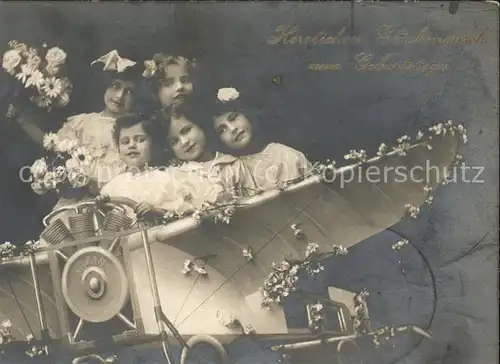 Rosen Flugzeug Kinder Geburtstag / Pflanzen /