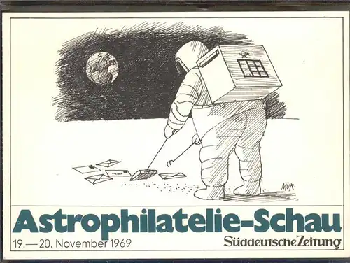 Zeitung Astrophilatelie Schau Suedeutsche Zeitung Mond / Druckerei /