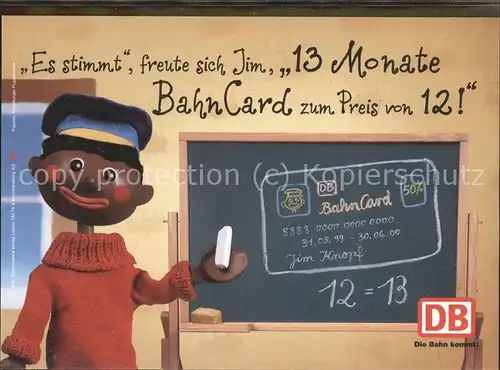 Eisenbahn Deutsche Bahn Werbung Jim Knopf / Eisenbahn /