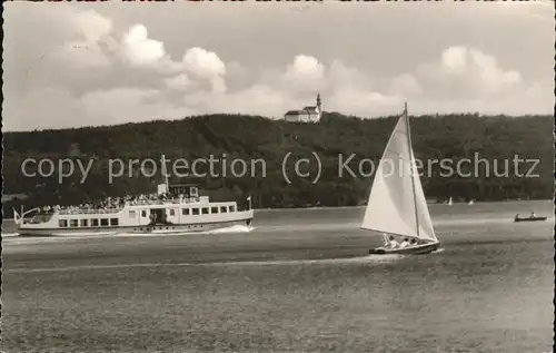 Segelboote Motorschiff Utting Ammersee Kloster Andechs / Schiffe /