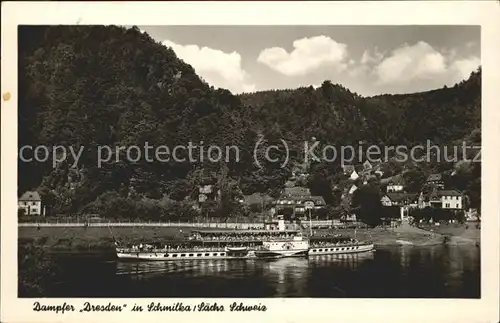 Dampfer Seitenrad Dresden Schmilka Saechsische Schweiz / Schiffe /