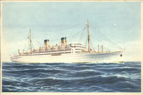 Dampfer Oceanliner M.S. ITALIA Kuenstlerkarte / Schiffe /