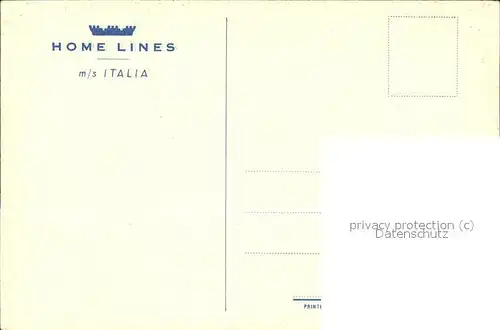 Dampfer Oceanliner M.S. ITALIA Kuenstlerkarte / Schiffe /
