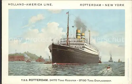 Dampfer Oceanliner T.S.S. Rotterdam Holland-America Line / Schiffe /