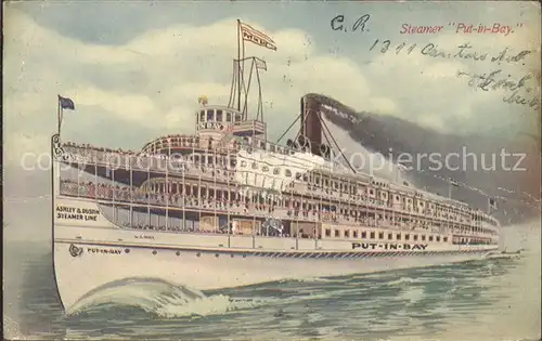 Dampfer Oceanliner Put-in-Bay Ashley and Dustin Steamer Line  / Schiffe /