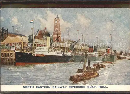 Dampfer Oceanliner North Eastern Railway Riverside Quay Hull. Kuenstlerkarte / Schiffe /