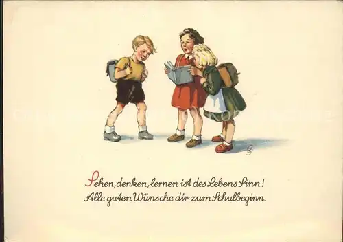 Schule Glueckwunsch Schulbeginn Kinder Buch Spruch Vers  / Kinder /