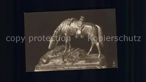 Denkmal fuers Vaterland gefallen Pferd O. Riesch  / Denkmaeler /