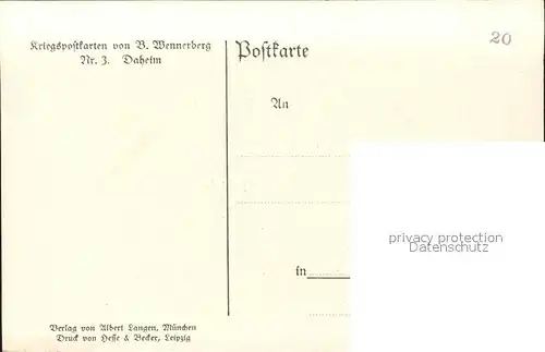 Wennerberg Brynolf Nr. 3 Daheim Zigarre / Kuenstlerkarte /