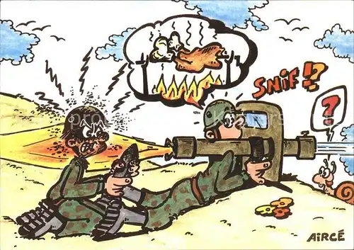 Comic Airce Humor Soldat Kanone / Comic /
