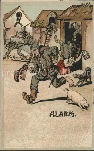 Militaria Humor Alarm Schweine Hunde Soldaten / Humor /