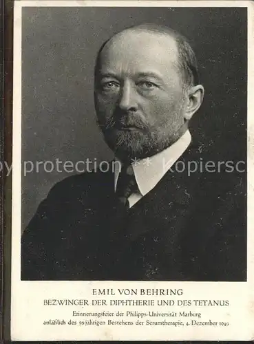 Persoenlichkeiten Emil von Behring Bezwinger Diphtherie Tetanus / Persoenlichkeiten /