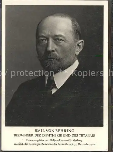 Persoenlichkeiten Emil von Behring Bezwinger Diphtherie Tetanus / Persoenlichkeiten /