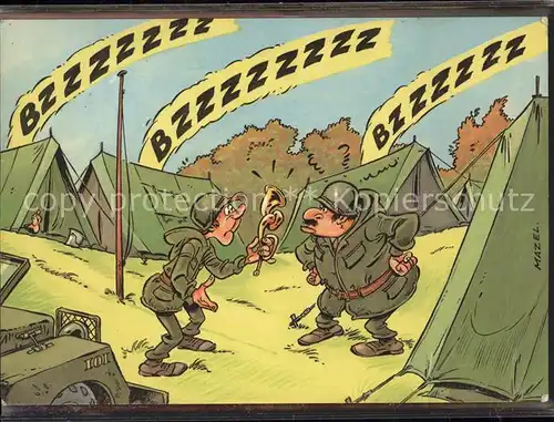 Militaria Humor Bundeswehr Mazel Kuenstlerkarte Comic / Humor /