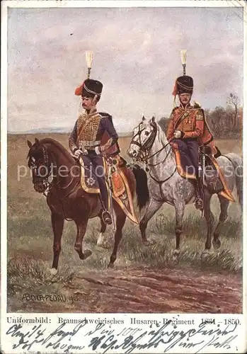 Kuenstlerkarte Abeyer-Peoau Soldaten Pferde / Kuenstlerkarte /