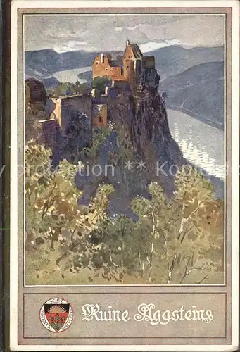 Burgen Ruine Aggstein Wappen Kuenstlerkarte / Burgen und Schloesser /