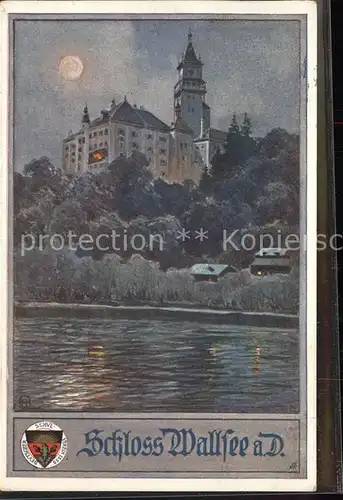 Kuenstlerkarte Schloss Wallsee a. Donau Wappen / Kuenstlerkarte /