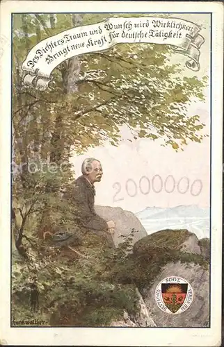 Kuenstlerkarte Hans Walther Wappen Dichters Traum / Kuenstlerkarte /