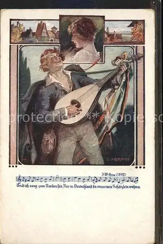 Liederkarte G. H. Braun Mandoline / Musik /