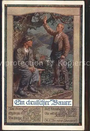 Kuenstlerkarte ein deutscher Bauer / Kuenstlerkarte /