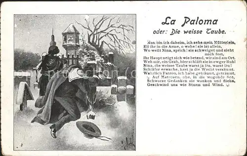 Liederkarte La Paloma Grab Friedhof Kat. Musik