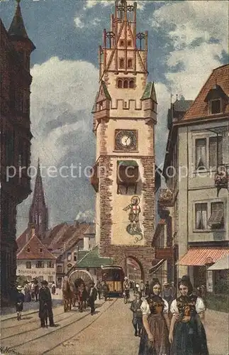 Hoffmann Heinrich Nr. 156 Freiburg i. Br. Schwabentor  Kat. Kuenstlerkarte