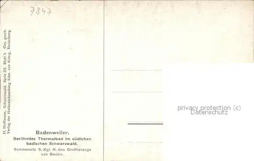 Hoffmann Heinrich Badenweiler Thermalbad  Kat. Kuenstlerkarte