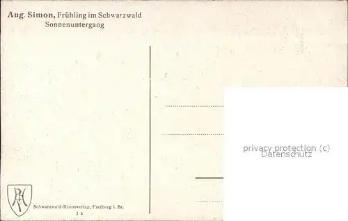 Simon A. Schwarzwaldhaus Fruehling Sonnenuntergang Kat. Schwarzwaldkuenstler