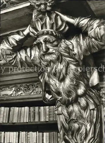 Bibliothek Library Waldsassen Holzfigur Getreidemeister Cistercienserinnen Abtei Kat. Gebaeude