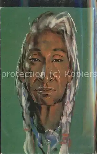 Indianer Native American Indian Chief Kuenstlerkarte Gerda Christofferson  Kat. Regionales