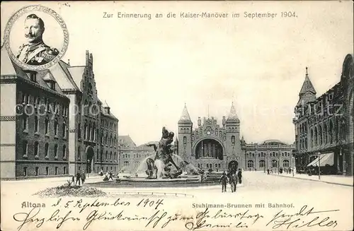 Wilhelm II Altona Stuhlmann Brunnen Bahnhof Kat. Persoenlichkeiten