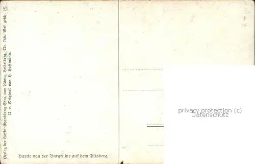 Hoffmann Heinrich Nr. 740 Heidelberg Burgruine Dilsberg Kat. Kuenstlerkarte