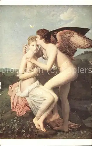 Kuenstlerkarte Baron Gerard Amor und Psyche Nr. 1256 Museum Louvre  Kat. Kuenstlerkarte