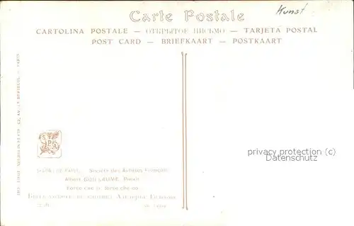 Kuenstlerkarte Albert Guillaume Paar Salon de Paris Verlag Kat. Kuenstlerkarte