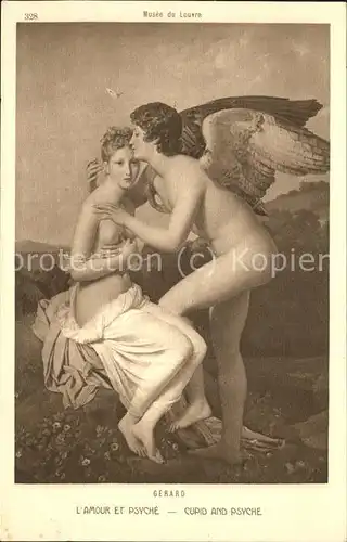 Kuenstlerkarte Gerard L Amour et Psyche Musee du Louvre Kat. Kuenstlerkarte