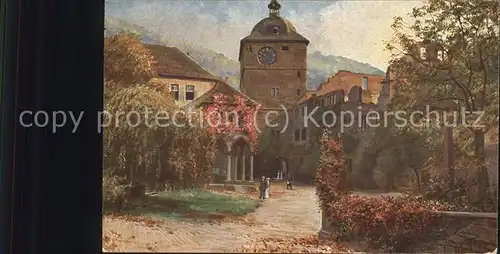 Hoffmann Heinrich Schloss Heidelberg Wartturm Ludwigsbau Nr. 122 Kat. Kuenstlerkarte