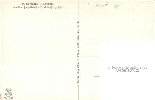 Hoffmann Heinrich Heidelberg Nr. 533  Kat. Kuenstlerkarte
