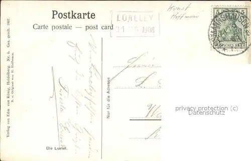 Hoffmann Heinrich Loreley Nr. 6  Kat. Kuenstlerkarte