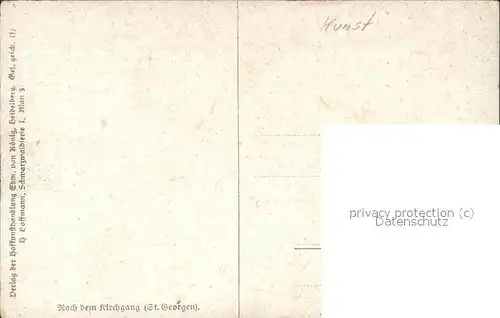 Hoffmann Heinrich Kirchgang St. Georgen Trachten Kat. Kuenstlerkarte
