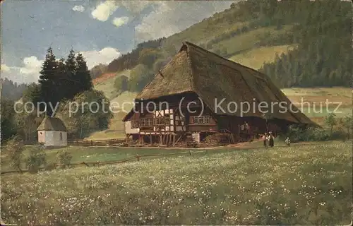 Hoffmann Heinrich Schwarzwaldhaus mit Kapellchen Nr. 7 Kat. Kuenstlerkarte